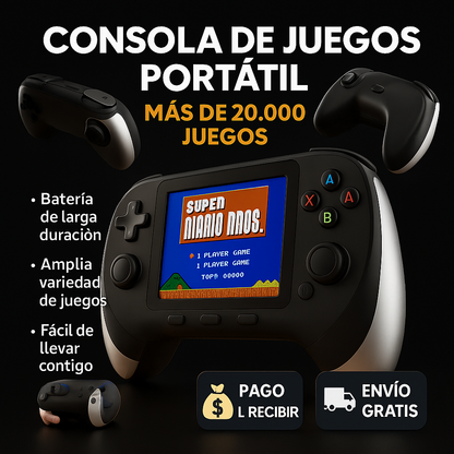¡20.000 Juegos en Tu Bolsillo! Consola X9 con Pantalla IPS HD y Batería de Larga Duración.