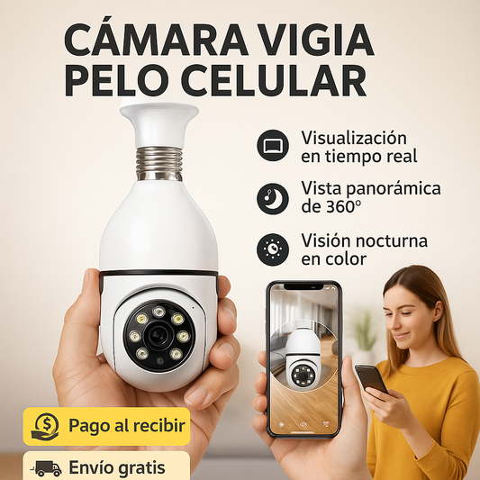 Cámara Bombilla 360° WiFi