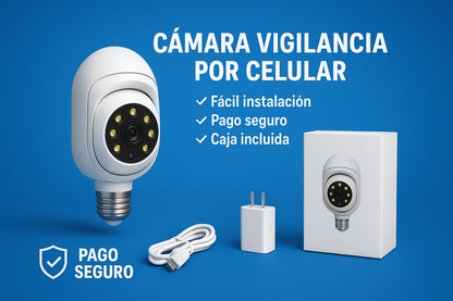 Cámara Bombilla 360° WiFi